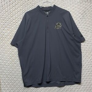 New Era Cage Jacket Men's 2XL Gray 1/4 Zip Baseball Short Sleeve Windbreaker